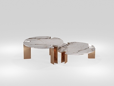 现代轻奢几类组合 维诗纳圆形茶几组 现代茶几 圆形茶几 圆形石材金属茶几