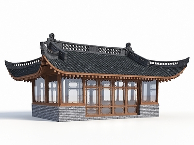 中式古建筑 古建亭台 榭轩 古建亭子 园林景观建筑 明国建筑