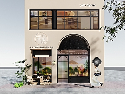 简约法式花店 法式店铺花店门头