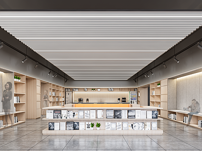 原木简约书店 书吧 书店 阅读空间