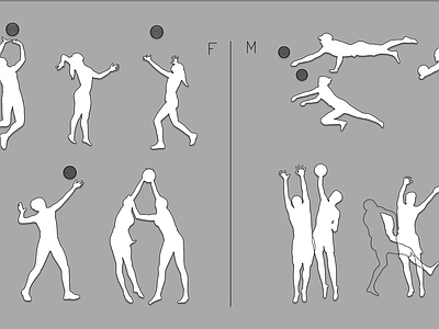 现代人物 排球运动人物 施工图