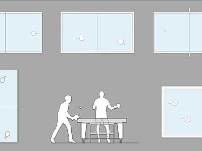 现代人物 兵乓球运动人物 施工图