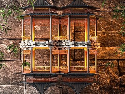 现代新中式吊灯 古建筑吊灯