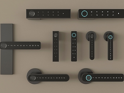 锁 钥匙 现代智能门把手 指纹锁