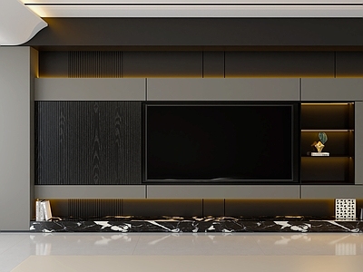 意式极简电视柜 电视柜组合 落地电视柜 满墙电视柜 悬空电视柜