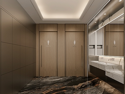 现代公共卫生间 公共卫生间双洗手