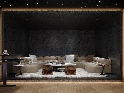 现代复古影音室 影视厅