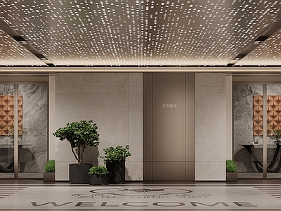 现代轻奢室内停车场 地下室入口