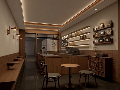 现代复古咖啡厅 咖啡厅 奶茶店 咖啡店 店铺 商铺