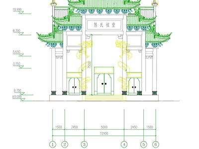 祠堂 中式古建祖堂 中式仿古祖堂 中式古建宗祠 中式仿古宗祠 中式文化活动中心 施工图