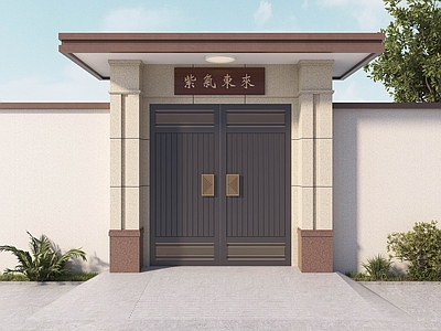 现代新中式双开门 庭院门 别墅门 乡村大院门 大门 入户双开门