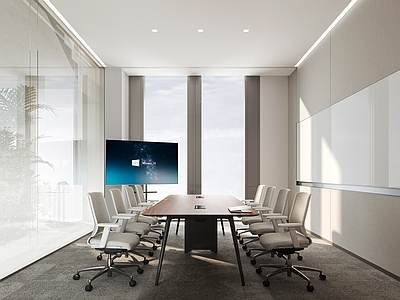 现代极简会议室 小会议 洽谈 办公现代