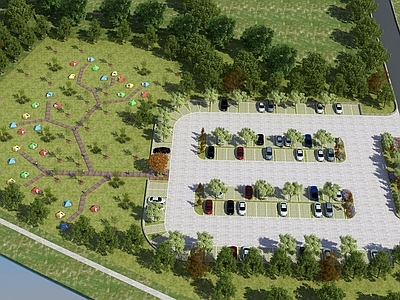 现代文旅项目景观 乡村停车场 露营 文旅景观 乡村景观