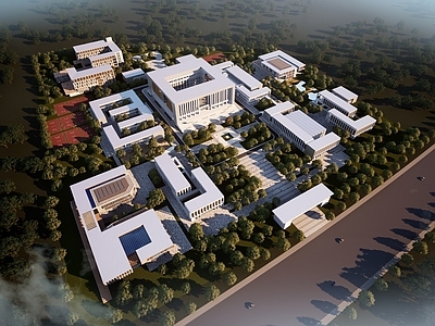 现代学校建筑 学校规划 现代 简洁 大气