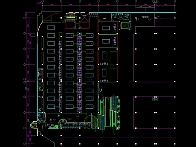 现代台球厅 1200方台球厅 方案布置图 台球 斯诺克 球房 施工图