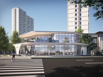 现代小公建 售楼部 现代风格售楼部 景观小公建