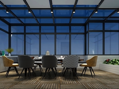 现代欧式阳台 生活阳台 休闲阳台 餐桌餐椅