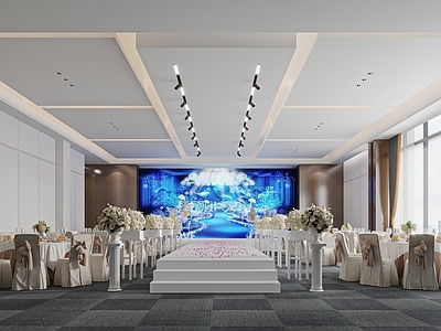 现代西餐厅 宴会厅 婚礼宴会厅
