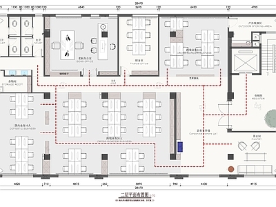 现代整体办公空间 跨境电商办公楼 施工图