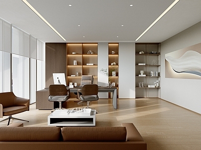 轻奢现代办公室 经理办公室 办公区