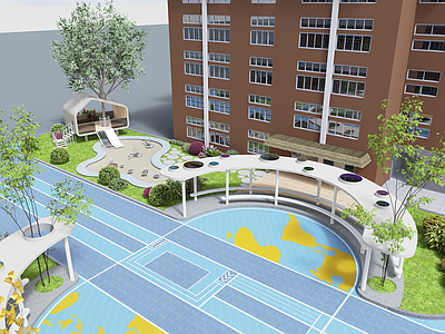 现代其他学校空间 学校大厅 学校走廊