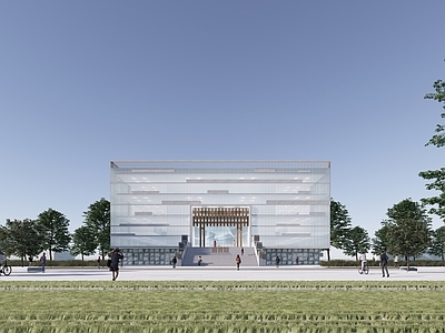 现代图书馆建筑 现代图书馆 简约图书馆 文化建筑 图书馆