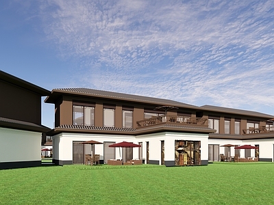 现代新中式乡村民房 新农村住房 民居自建房