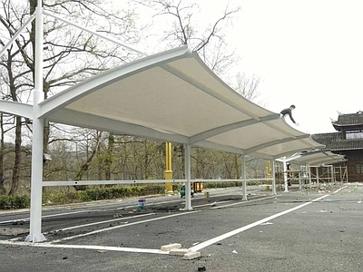 现代其他建筑 非机动车棚 钢结构车棚 张力膜车棚 充电车棚 车棚 施工图