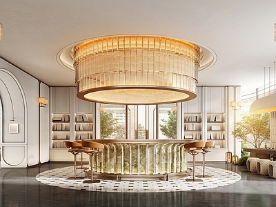 现代轻奢售楼处 售楼处 水吧台 会所 酒店餐厅 售楼处洽谈区