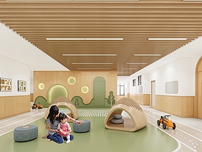 现代幼儿园内部 幼儿园走廊 幼儿园大厅 幼儿园教室 幼儿园活动室