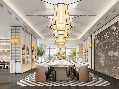 现代轻奢售楼处 售楼处 水吧区 书吧 洽谈区 酒店