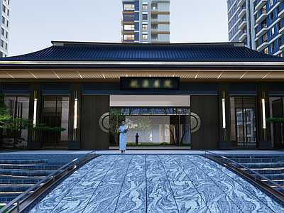 中式新中式入口大门 示范区大门 宋式美学 宋式大门 现代大门 豪宅入口
