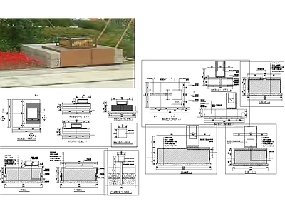 景观节点 方形特色灯具 施工图