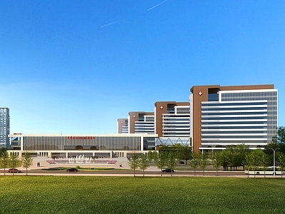 现代新中式医院建筑 现代医院 医院 病房楼 养老院 住院楼