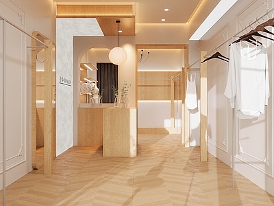 现代原木服装店 现代原木风 女装店