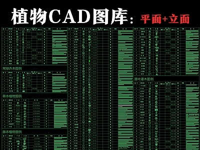 现代植物配置图库 植物图库 植物平立面图库 地被植物配置 灌木配置 植物说明表 施工图