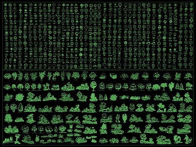 现代综合植物图库 植物图库 植物立面图库 植物图库 花草图库 树木图库 施工图
