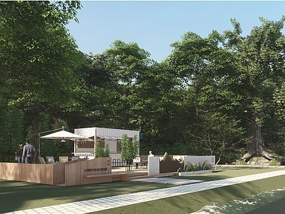 现代极简风格建筑 现代滨河驿站