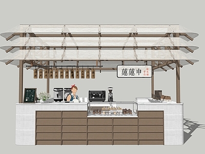 新中式奶茶店 餐饮中岛 快闪店 集市摊位 售卖亭 咖啡店