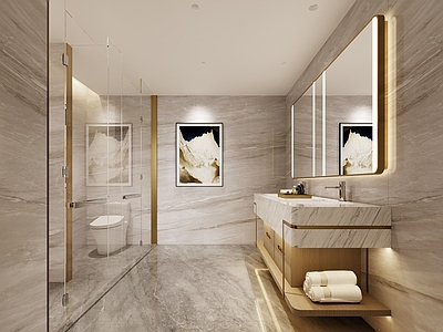 现代新中式酒店卫生间 酒店卫生间