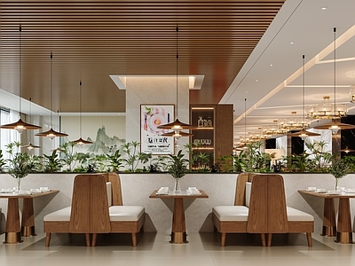 现代新中式其他餐饮空间 餐厅 餐饮 餐饮大厅 卡座