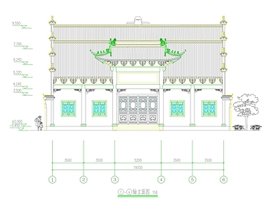祠堂 中式古建邓氏宗祠 中式仿古宗祠 中式活动中心 施工图