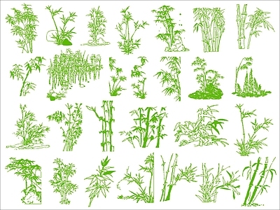 新中式绿植 竹子 施工图