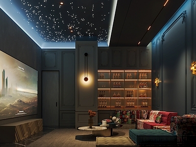 法式轻奢影音室 法式影音室 轻奢影音室