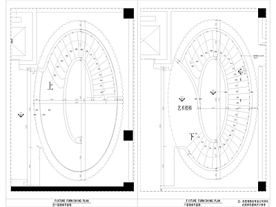 现代楼梯节点 旋转楼梯 施工图