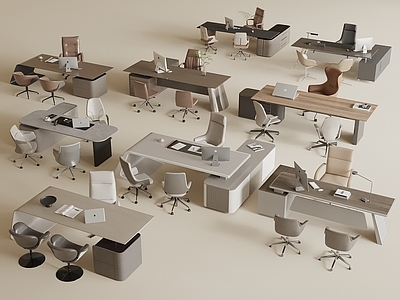 现代办公桌椅 现代经理室办公桌 办公室 老板椅