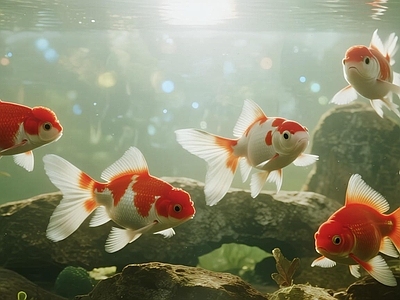现代鱼缸 现代生态鱼缸鱼群