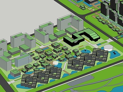 现代产业园办公楼 产业园 办公建筑 总部 生态 高层办公