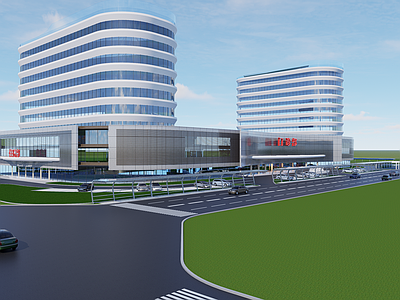 现代简约医院建筑 养老院 康养医疗 三甲医院 儿童医院