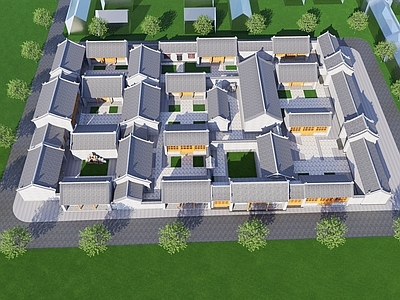 中式中古古建筑 古村落 名人故居 青砖建筑 古建筑 新中式